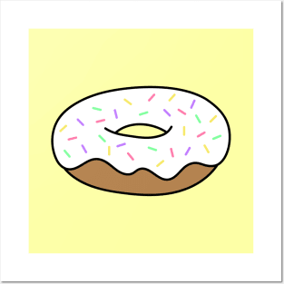 Vanilla Donut with Sprinkles Posters and Art